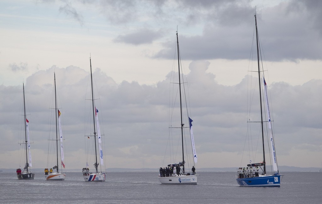 The fleet, entering Greifswald, having completed their 750 mile journey, at the end of the Nord Stream Race 2012. © onEdition http://www.onEdition.com
